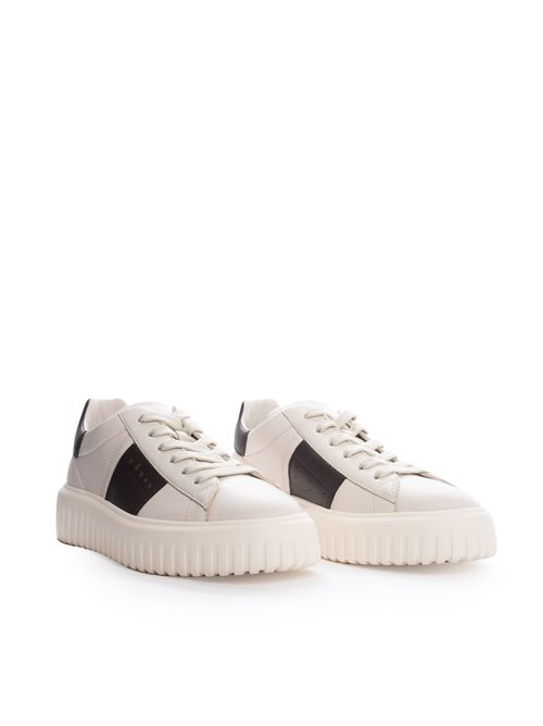 Sneakers H-Stripes in pelle Avorio Marrone HOGAN | HXM6450FO70 UAI548S